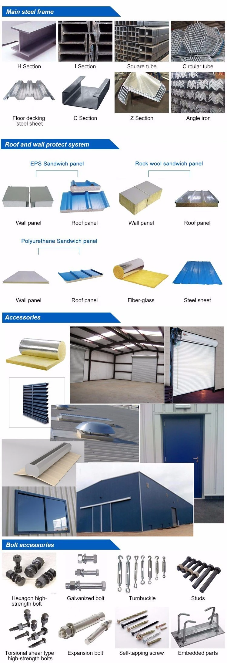 Quick Build Building Prefabricated Steel Warehouse Workshop Hangar Steel Structure